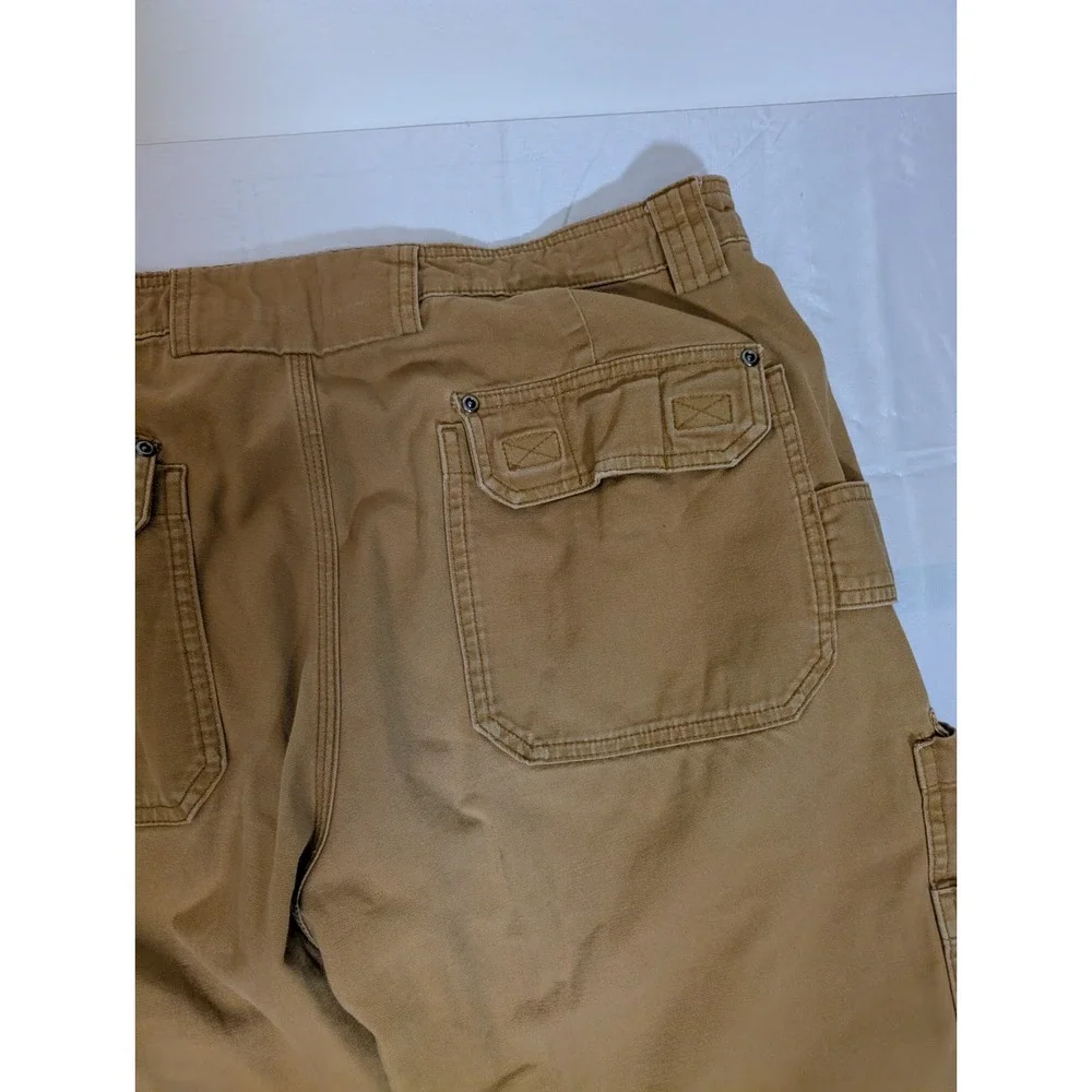 Duluth Trading Co 36/34 Flex Fire Hose Relaxed Cargo Pants Mens Tan Brown Work - Picture 13 of 14